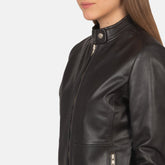 Namor Brown Leather women Biker Jacket